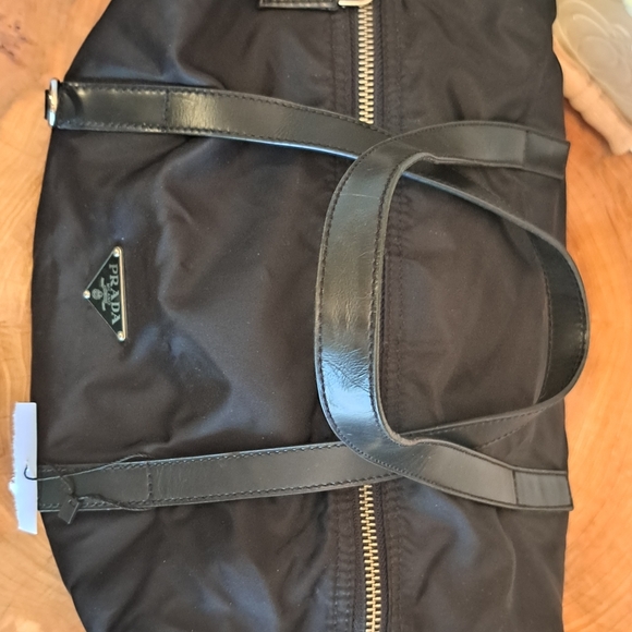 PRADA Nylon & Saffiano Leather Duffle Satchel Bag - Picture 3 of 8